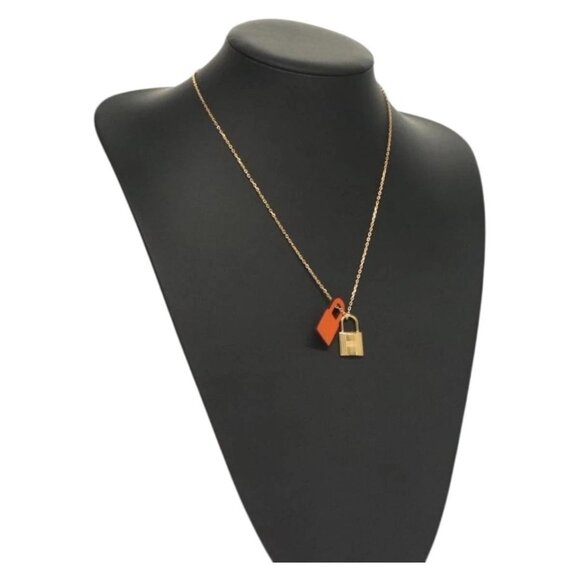 HERMES Orchestral PM Necklace metal Orange Auth 128890M - Picture 1 of 16